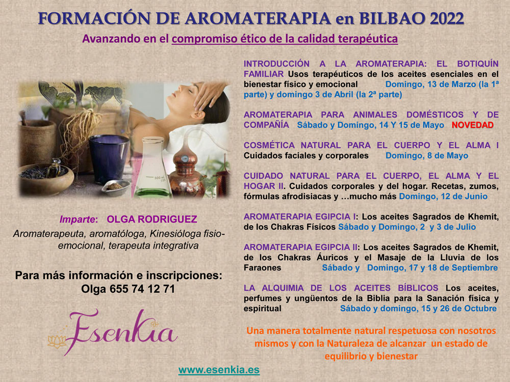 cursos aromaterapia Bilbao 2022